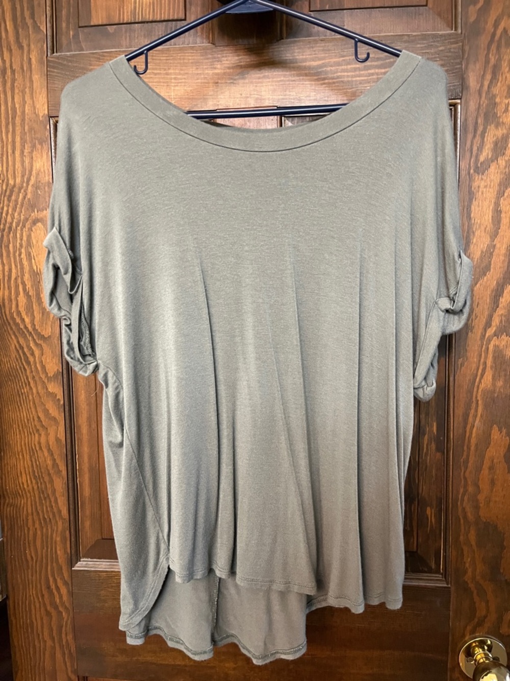 Relaxed Dolman Sleeve Women's Top in Olive